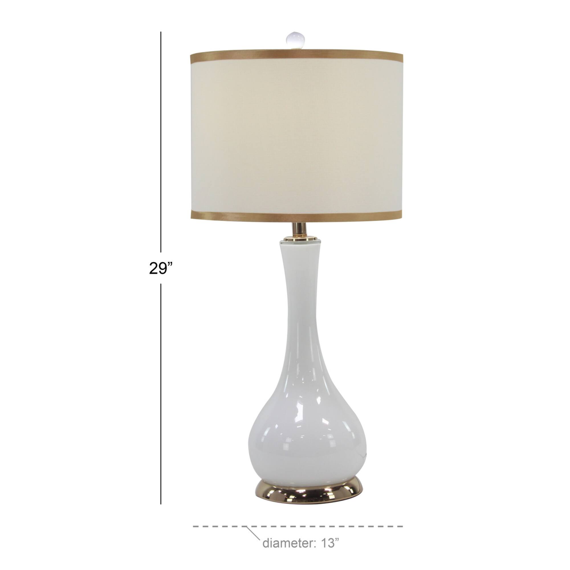 Set of 2 Gold Metal Traditional Table Lamp, 29" x 13" x 13"